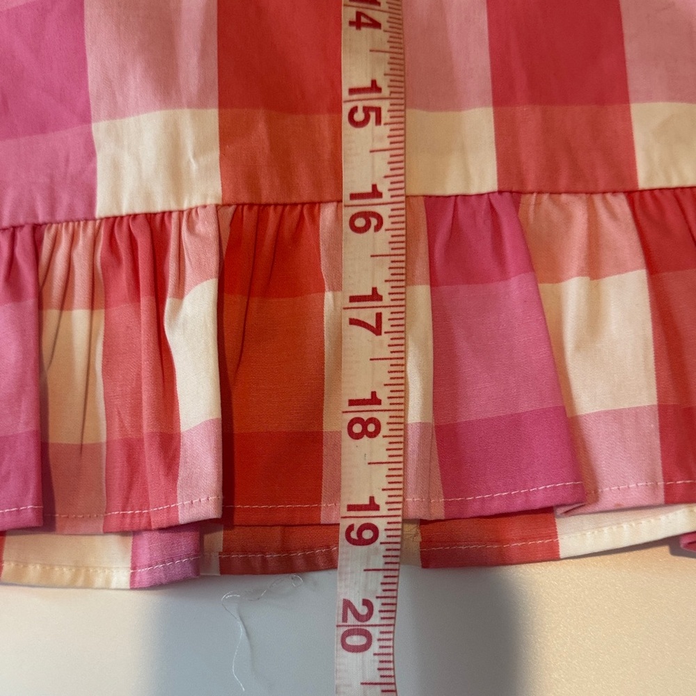 J. Crew Pink & Red Gingham Ruffle Mini Skirt - Picture 5 of 5